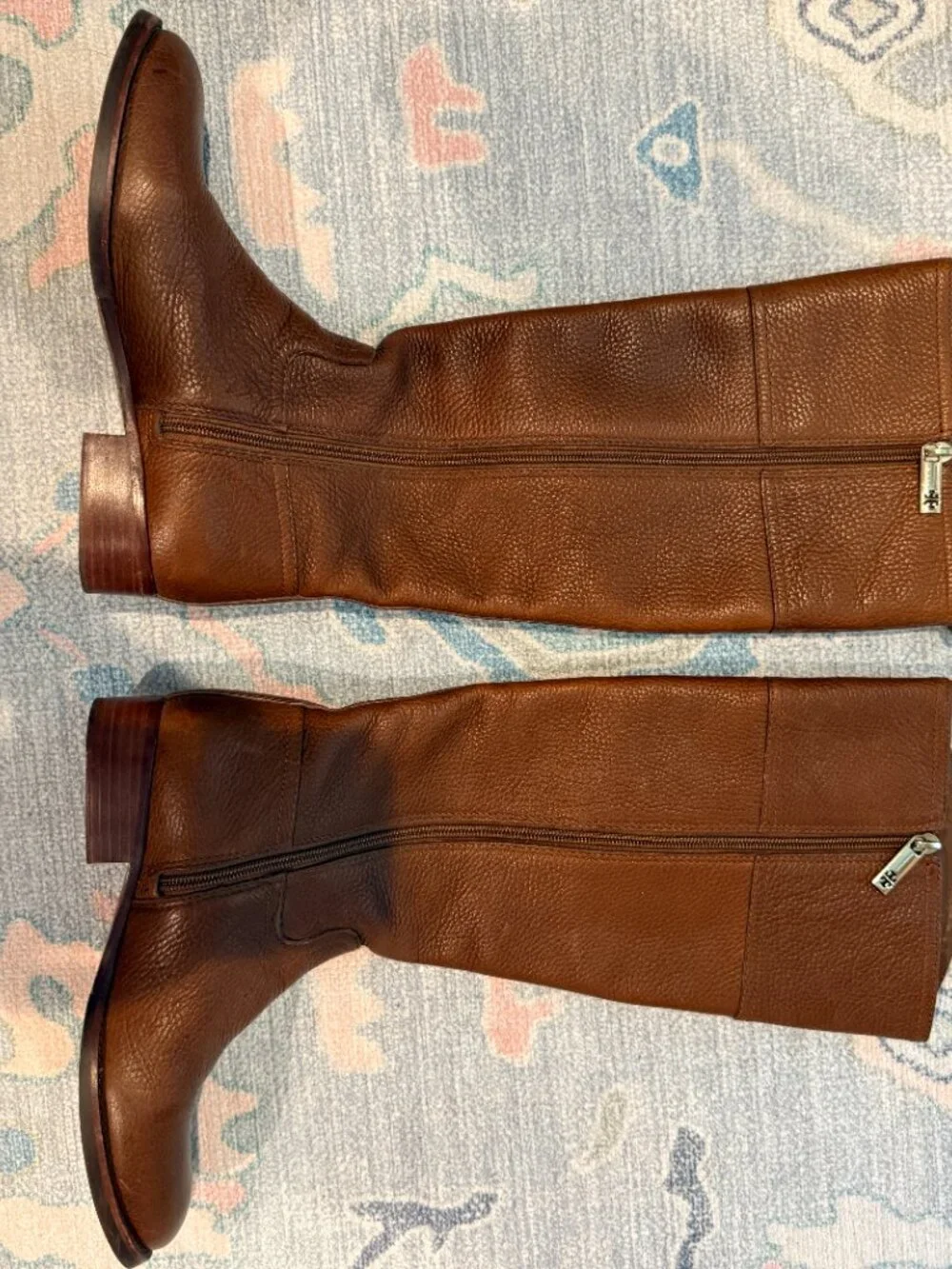 🐎 Tory Burch Amanda Pebbled Leather Riding Boots — Size 6.5